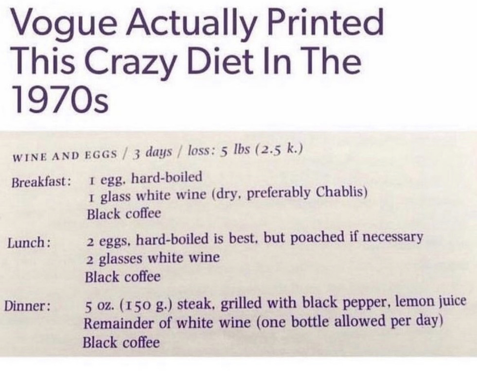 If you get your diet off of a magazine you're NGMI.