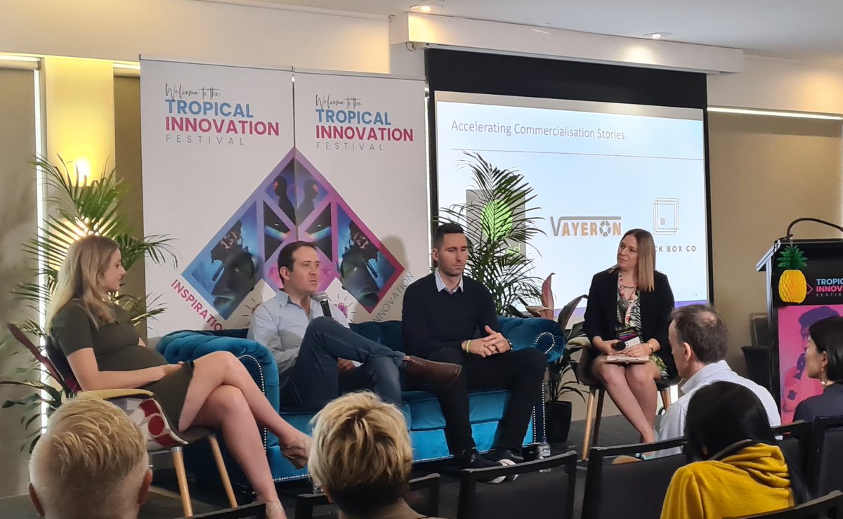 <a href="/DonnaPatane5/">Donna Patane</a> hosting a panel with Brad Moran <a href="/ad_citrus/">CitrusAd</a> Shannon Speight Black Box Co, &amp; <a href="/Vayeron_IoT/">Vayeron</a> at #Cairns  Tropical Innovation Festival - successful #AcceleratingCommercialisation grantees sharing their journey.

 <a href="/I4Connect/">i4 Connect</a> <a href="/business_gov_au/">business.gov.au</a>