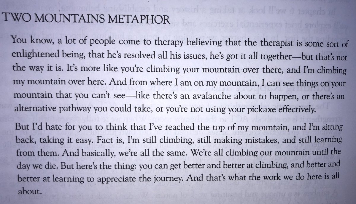 I really like this ACT metaphor for the relationships between therapists and clients