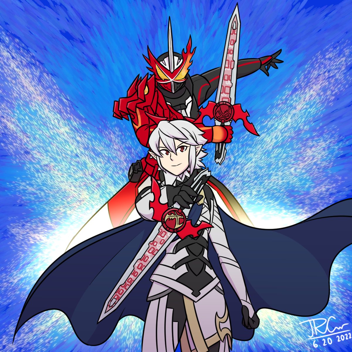 JDAlbum's tweet photo. Sketch for @Melodicity of Corrin using the power of Kamen Rider Saber #June #Day20 2022 #FireEmblem #Fates #FE14 #Corrin #MCorrin #KamenRider #Saber #jdarts #bean #jdc https://t.co/plc6PLCJg1