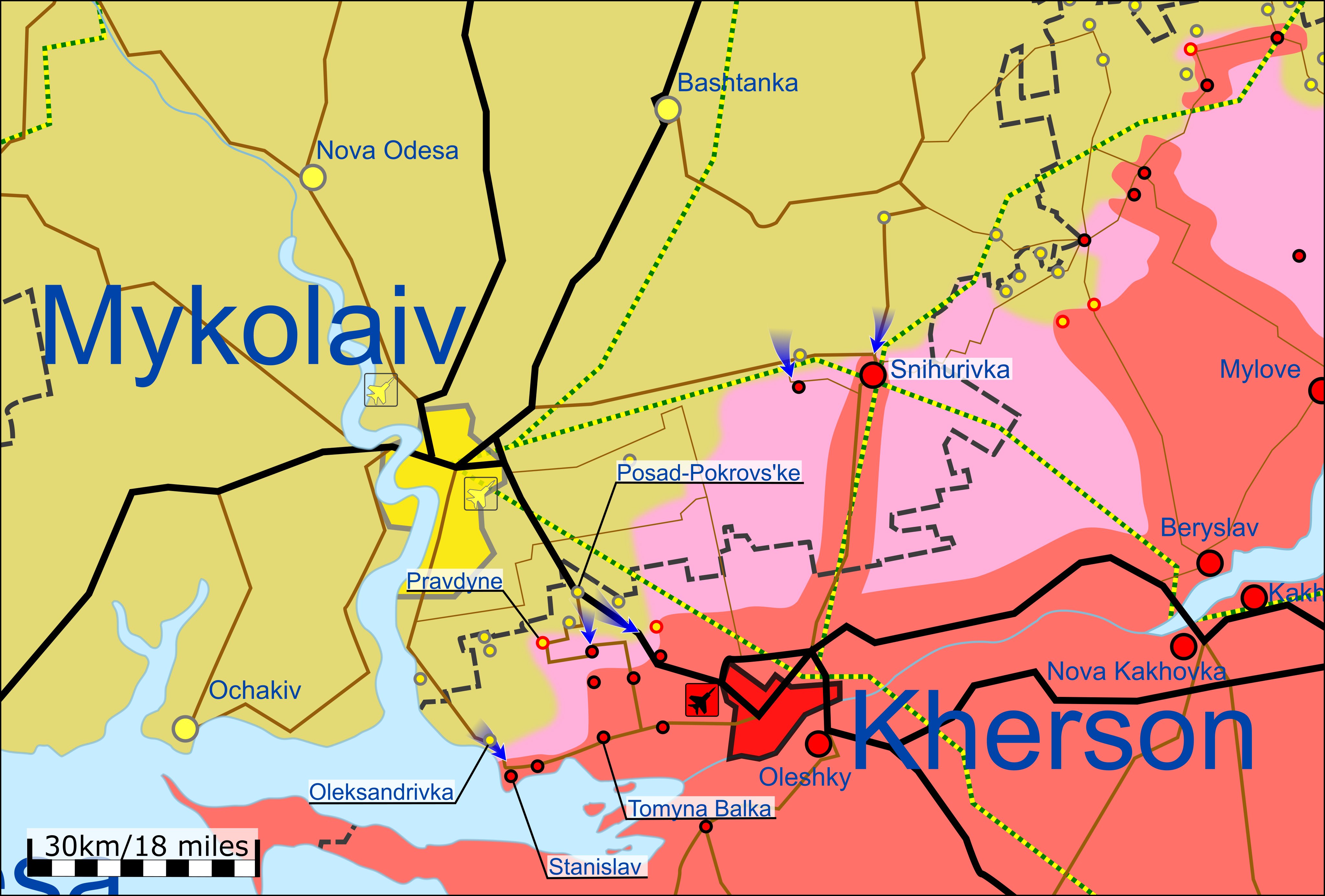 Карта боевых действий на Украине 