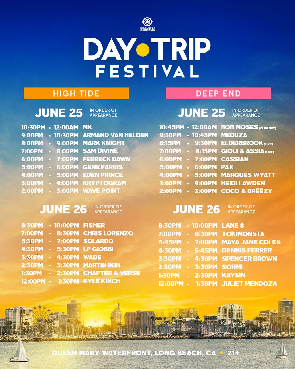 Day Trip Festival schedule  2022