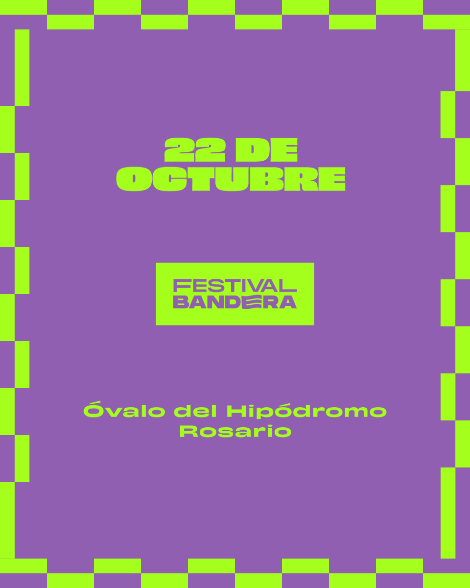 maiaprensa's tweet photo. 🔴 Confirmado: ya hay fecha para la 3era edición del FESTIVAL BANDERA!

🗓️ Sábado 22 de Octubre.
🏟️ Ovalo del Hiopódromo.
📍 Rosario
🔜 + info en breve pero QUE ALEGRIIIIIIIIIIIIIIAAAAAAAAAAAAAAAA!!!

#VuelveElBandera #FestivalBandera https://t.co/qUGm3izGZt