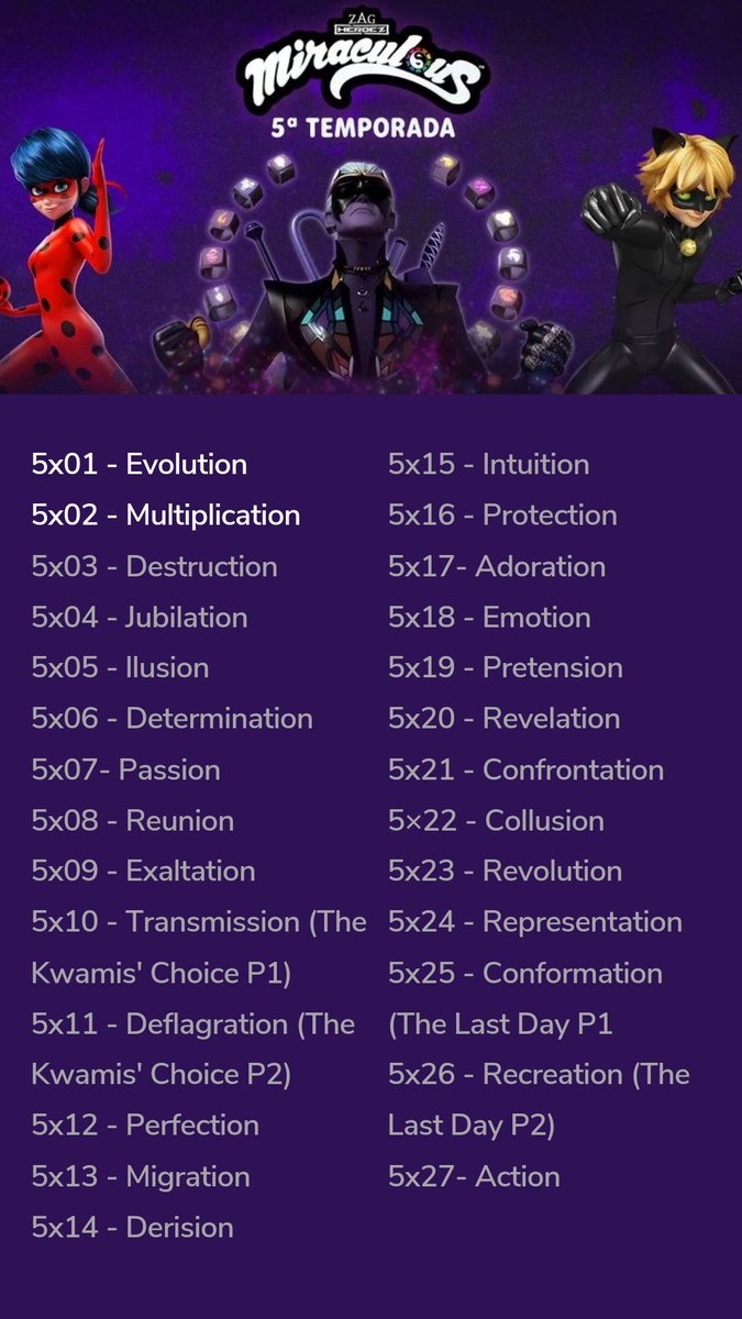 chile_mlb's tweet photo. Ya tenemos 2 capítulos de esta S5 emitido, lamentablemente no tenemos fecha de emisión para los siguientes.

Solo nos queda esperar a tener pronto nuevas noticias!

#MLBS5Spoilers #MiraculousLadybugSeason5 https://t.co/WYvRgMtagF
