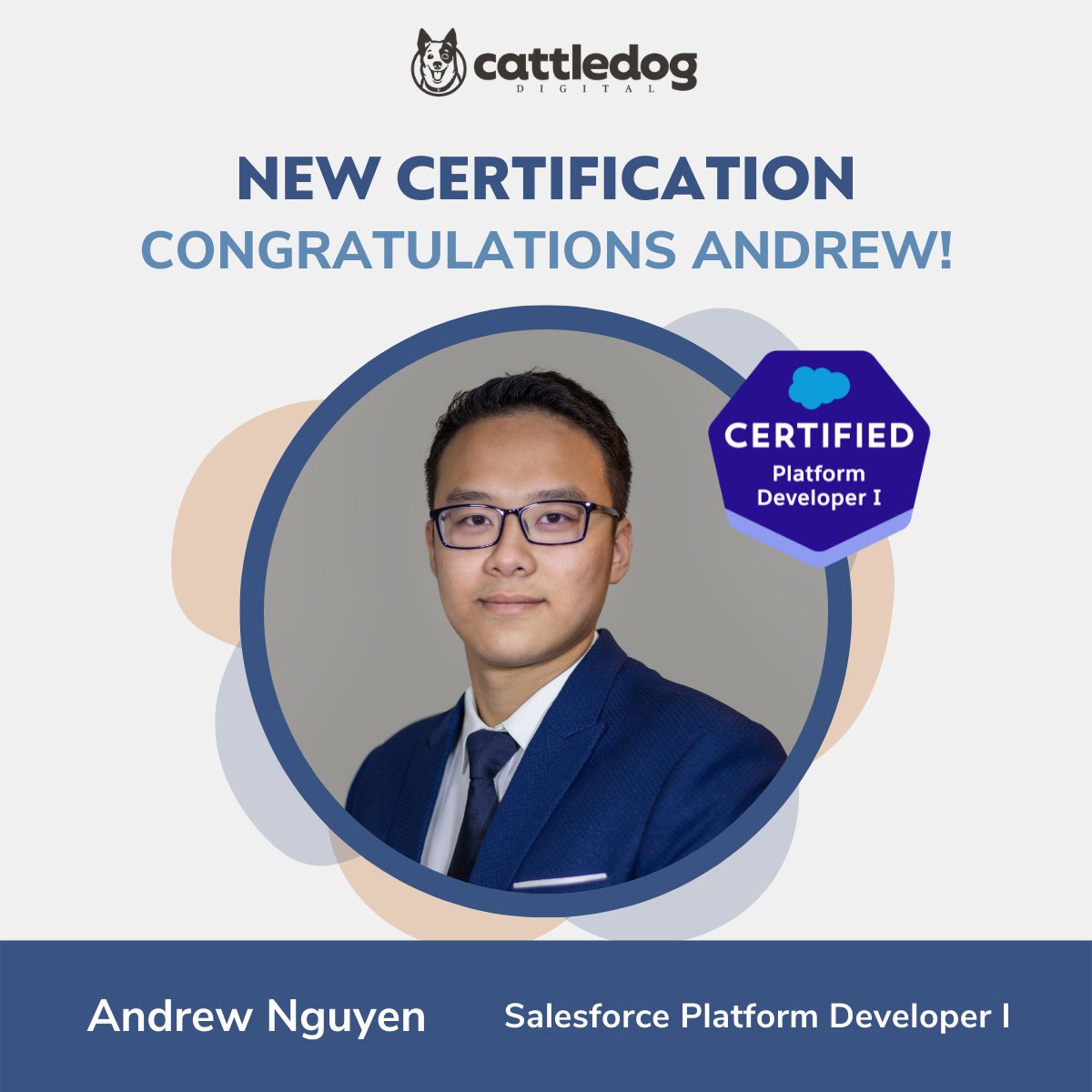 CattleDog_io's tweet photo. Congratulations to Andrew "The Chef" on his latest Salesforce Platform Developer I Certification!
Andrew now has 5 @salesforce Certifications. We are so proud of you, Andrew.
_____
#Salesforce #SalesforceCertified #SalesforceConsultant #SalesforcePlatformDeveloper https://t.co/0N4ZEQGWvX