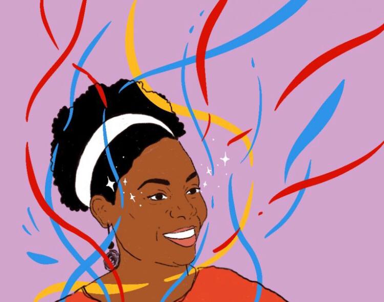 Felicitaciones a la nueva Vicepresidenta electa <a href="/FranciaMarquezM/">Francia Márquez Mina</a> primera vicepresidenta afro de Colombia. Francia ganó en 2018 el Premio Goldman Environmental. En 2019 ingresó al top 100 de las mujeres más influyentes del mundo según la BBC
Ilustración: Ana Sophia Ocampo