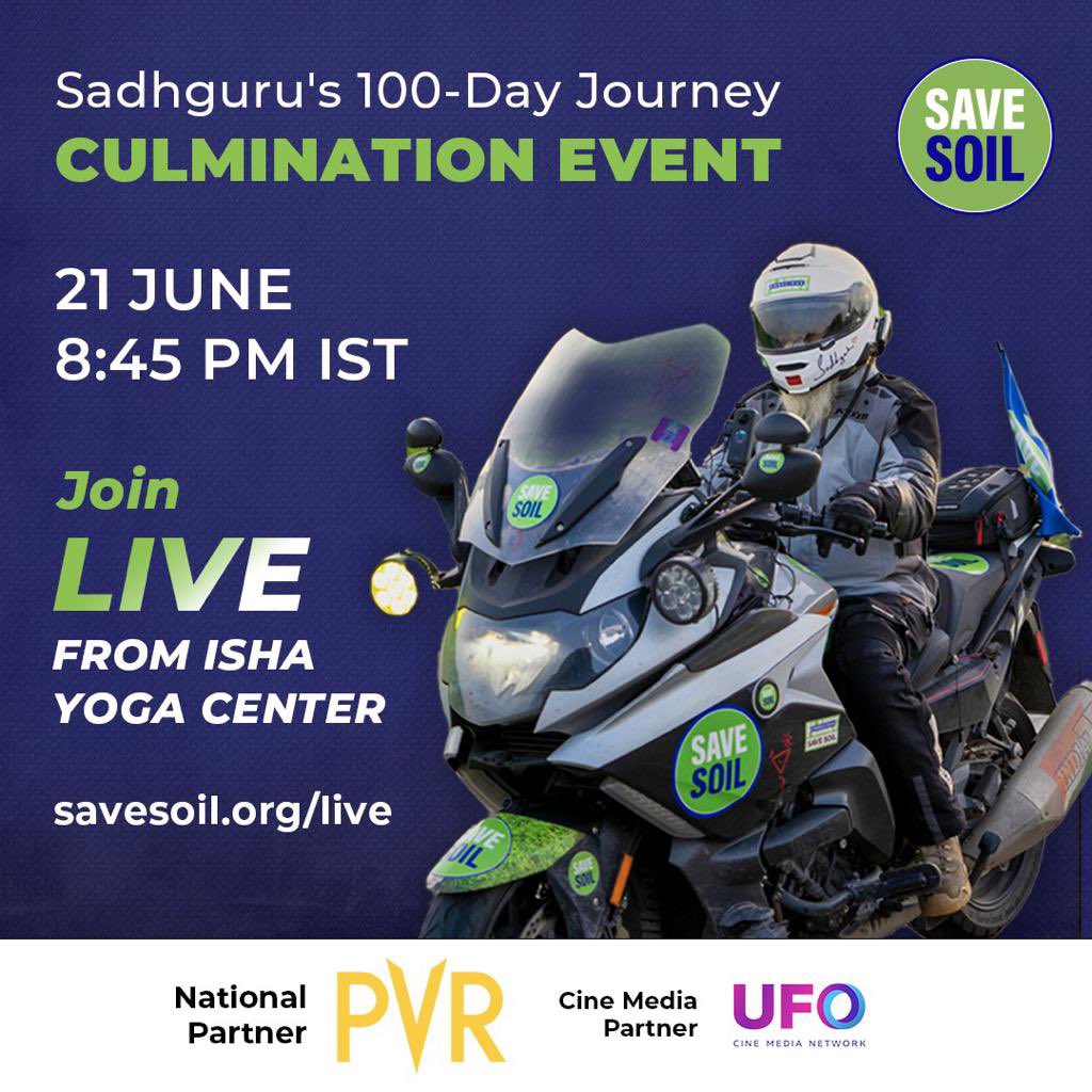 Hello_Niharika's tweet photo. It’s truly historic moment -as @SadhguruJV arrives back at Isha yoga center tonight. 
In last 100 days we have woken up the world to #Savesoil…let’s keep roaring for soil.
@cpsavesoil 

#SaveSoilMovement #LetsMakeItHappen #TNWelcomesSadhguru https://t.co/8QV7XVh8uu