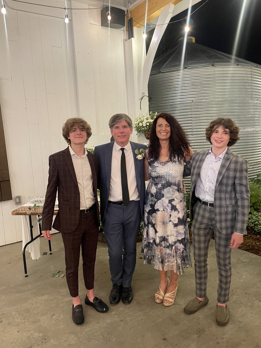 All smiles at the big family wedding this past weekend. Connor, Colby, Elli and me.