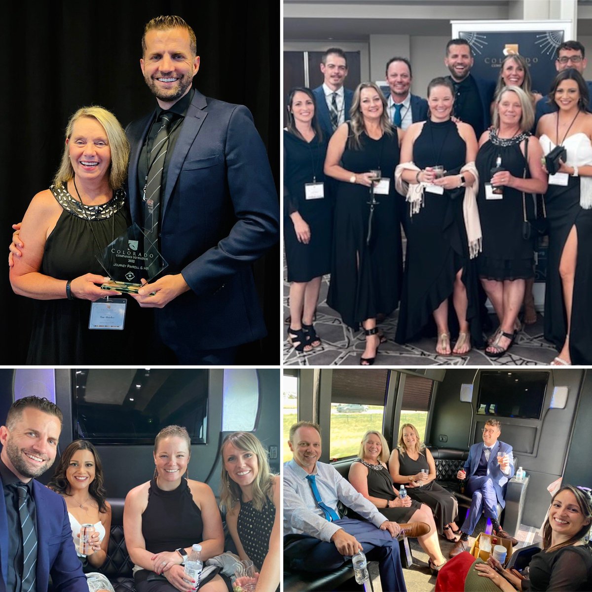 JourneyPayroll's tweet photo. What a night!  ✨ Out of 1,100 nominations, Journey Payroll &amp; HR won one of the 50 COLORADO COMPANIES TO WATCH in 2022 for the entire state of Colorado on Friday, at their yearly Gala in Denver! 🏆 👀. @CEOJourneyPayHR https://t.co/qU65o29WAb