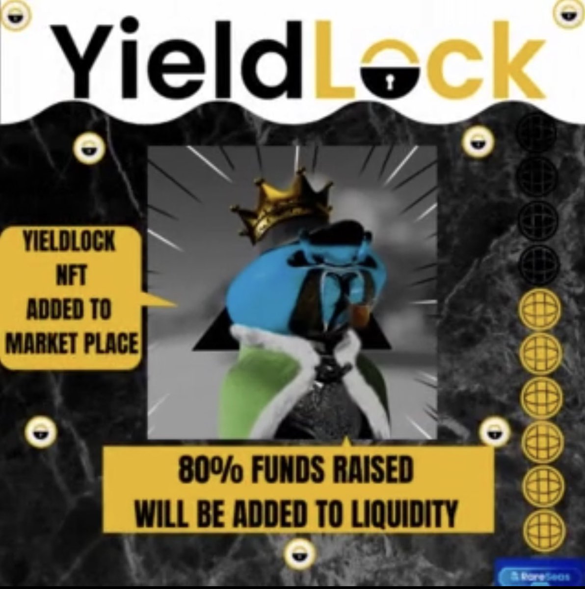 yieldlock's tweet image. Listed on 👉 rareseas.io 
GO GRAB IT UP BEFORE ITS GONE! 
FUNDS WILL BE ADDED TO OUR LIQUIDITY! LFG 

Website : YieldLock.finance 

#NFTCommunity #NFTGiveaway #NFT #NFTdrop #BSC #Binance #BSCGems #Staking #CoinMarketCap #Collaboration