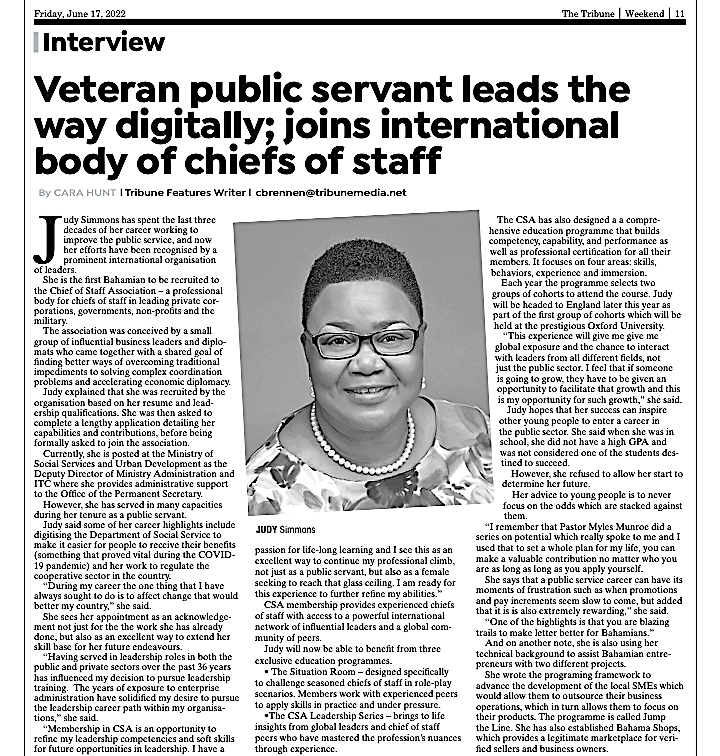 judylsimmons's tweet photo. The Tribune 242 - Interview with Judy L. Simmons published Friday, 17th June 2022. Extra extra read all about it....
#chiefofstaff #TrentSmyth #JohnAnderson #CaliforniaLogoDesigns #Ministryofsocialservices #GaryRobertsSr #jumptheline #BahamaShops #TheTribune #JudyLSimmons https://t.co/CJVRPod3K4