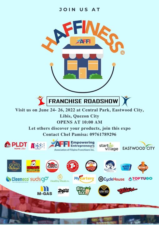tnc_now's tweet image. Visit the event! Come with your family and friends! 🎉

#SupportMSME
#AFFI
#AFFIRoadShow 
#Franchise 
#Business 
#Philippines 
#SupportLocal
#SupportLocalPH

Photo and details CTTO.

2/2