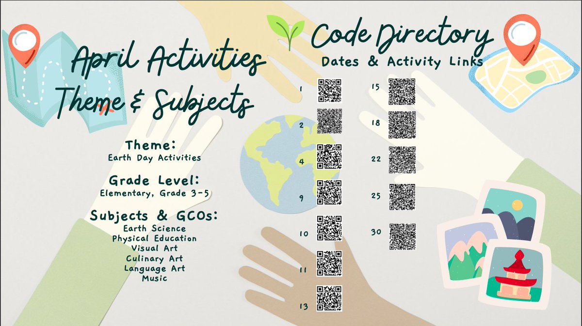 EmTheTeacher's tweet photo. Maggie and I made this earth-themed/environmental awareness-themed calendar for April 2023! @Leo_JamesLeves #STUBED2022 https://t.co/AjGeDvBnIO