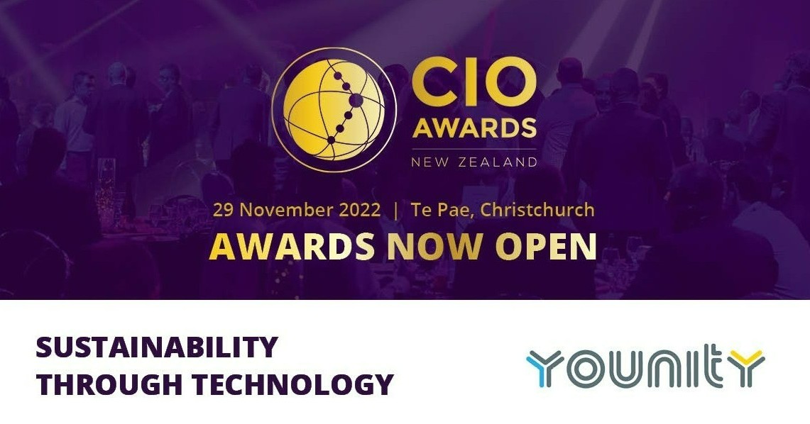 It's time! @Younity are delighted to sponsor the New Zealand CIO Awards, again sponsoring the 'Sustainability through Technology' Award for 2022.

Nominations are OPEN! Entries close 8th August 2022, with Finalists announced on 8th August. 

Enter here: ciosummit.co.nz/awards/categor…