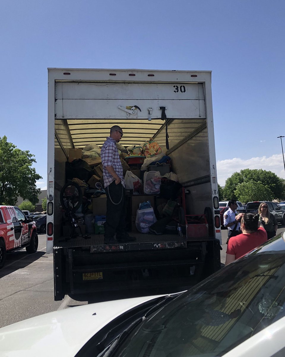 SartanX's tweet photo. Our #SPXNHS ended the year with 1 last service project. They collected 4 truckloads of hygiene items, food & clothes that were delivered to those affected by the NM wildfires & locally for the homeless. The thoughtful donations carried blessings for a positive impact. #SPXService https://t.co/QRfxvO667e