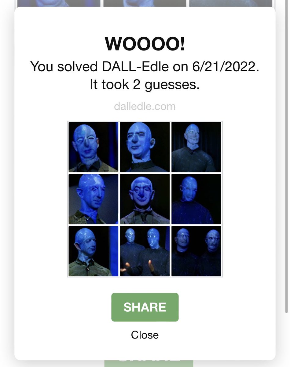 I solved the DALL-Edle 6/21/2022 puzzle in 2 guesses. dalledle.com