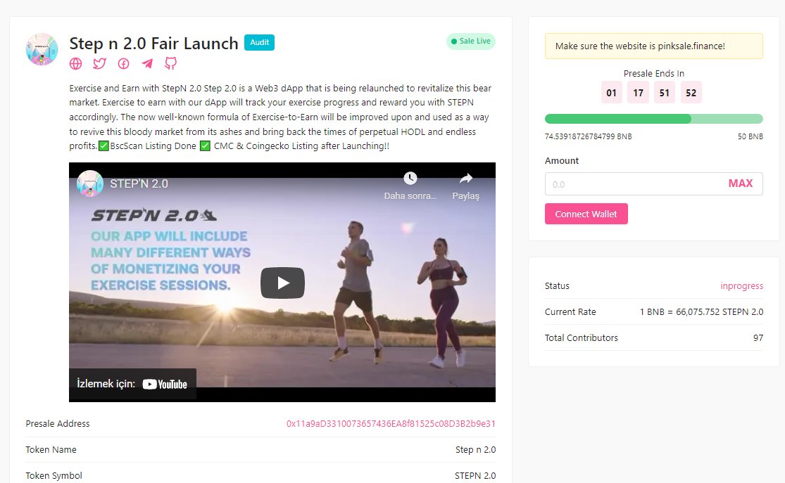squidgrowinu's tweet photo. @elonmusk 💎👟STEP'N 2.0 - MOVE TO EARN👟💎

Step 2.0 is a Web3 dApp that is being relaunched to revitalize this bear market.
https://t.co/9I0LNVclsi
Presale Start Time  2022.06.17 22:35 (UTC)
Presale End Time  2022.06.22 18:00 (UTC)
Listing On  Pancakeswap https://t.co/B0e3SkBkyZ