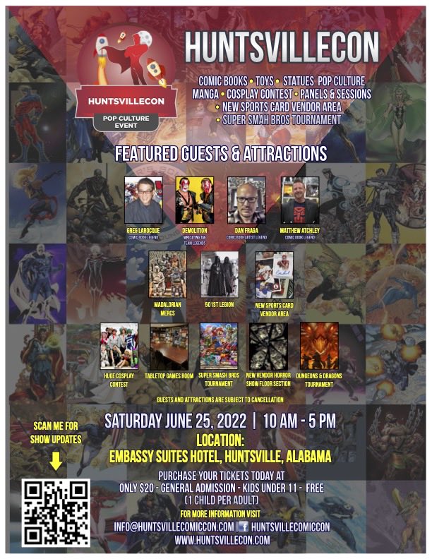 HuntsvilleCon this Saturday from 10 to 5. Come out and purchase copies of Swag Patrol, Shay Dymond, Street Sweepers, and Fierce.