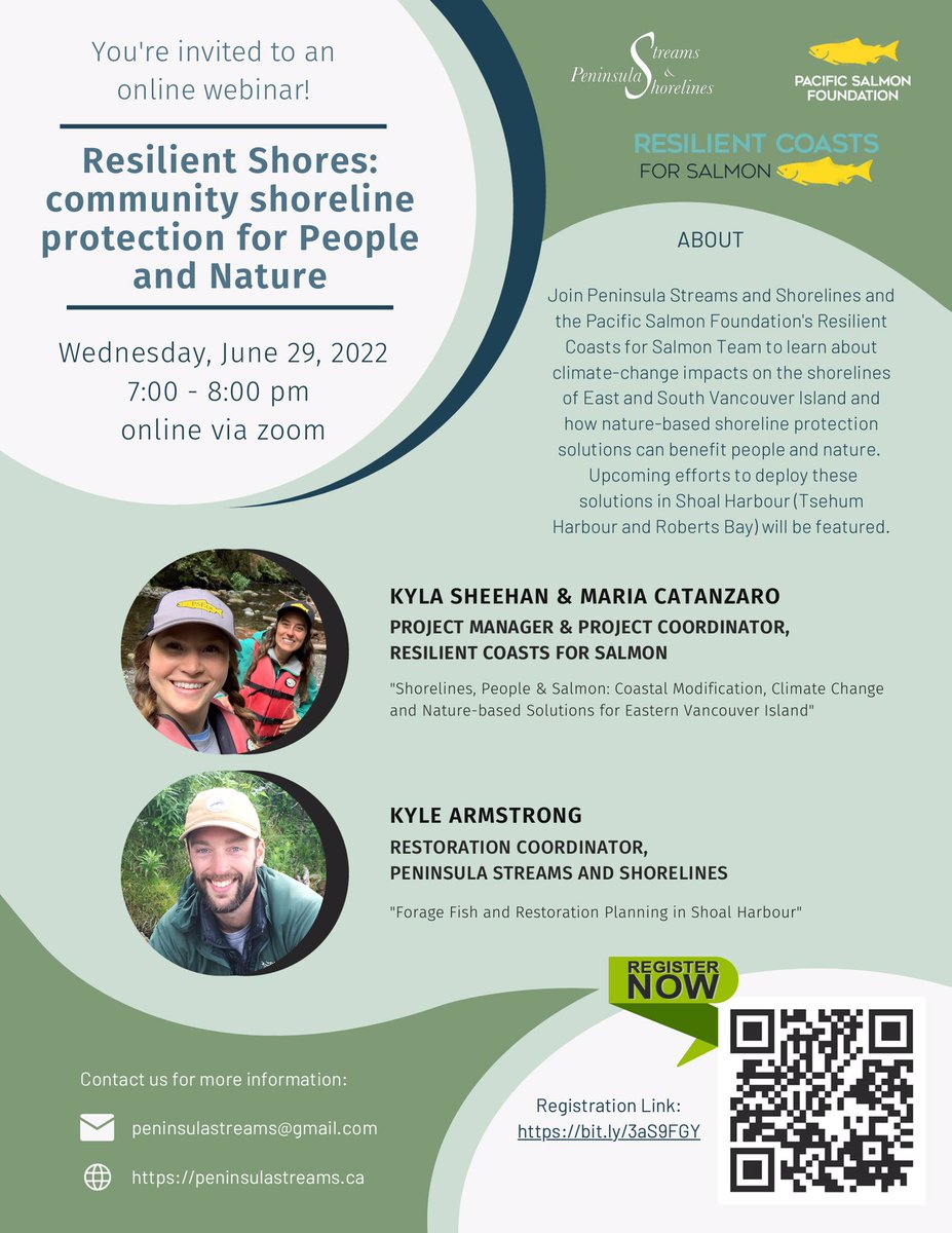 Interested in local impacts of #SLR or #softshore approaches to #shorelineprotection? How about #restoration, #communityscience, or local #foragefish ecology? Don’t miss this!  @PSF @crd_bc @CSaanich @NorthSaanich @townofsidneybc @NatureHoodYYJ @VictoriaNHS @seachangelife