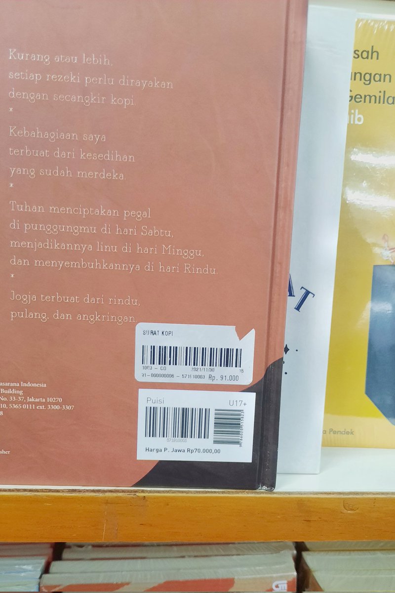 puisi mas JokPin di Papua, selisih Rp 21rb lebih mahal dibanding hrg Jawa.

mirip hrg gas 12 kg. di sini Rp 400rb, di Jawa sekitar Rp 170rb.

tp pemberi kerja di Jawa ukur kerja dan upah di Papua, dg hitungan, perspektif &amp; nalar Jawa (Jakarta). itu biasa, seolah tidak ada apa2.