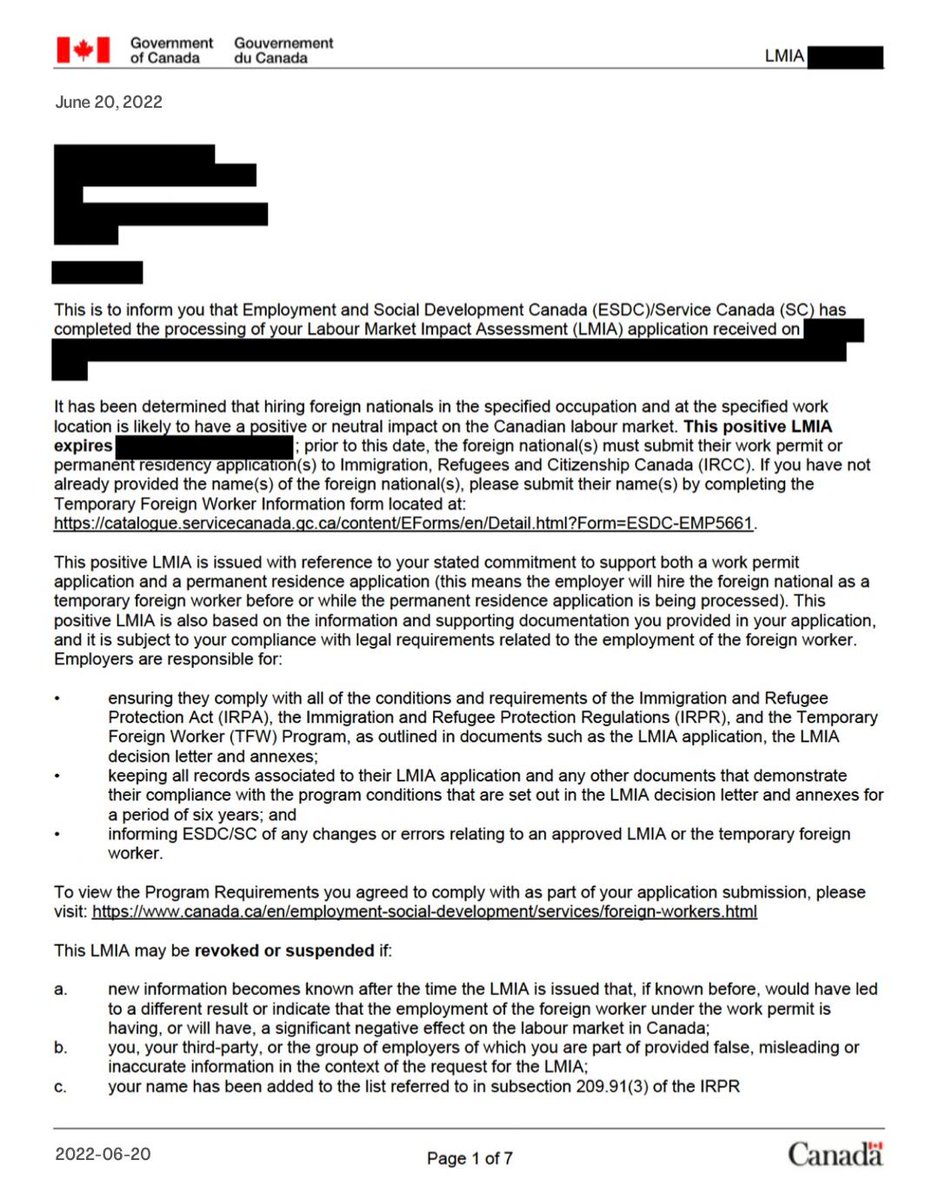 The first approved LMIA of this week was just received!

.

.

If you are willing to work in Canada, we are here to help you with LMIA and work permit stuff! Yours could be the next. Get in touch!

#joboffer #workpermit #workpermitcanada #canada #canadaimmigration #lmia