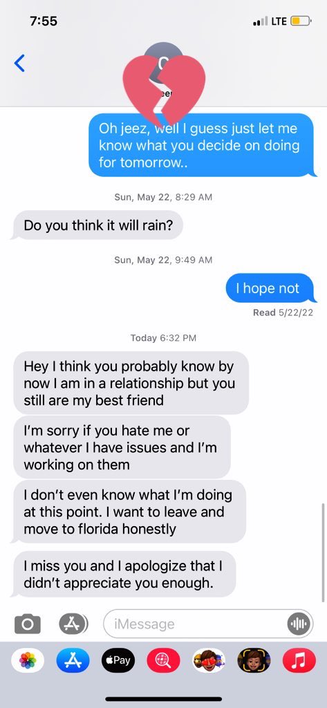 My ex randomly texted me this recently … I don’t get it why would she bother telling me all that ?! I’m so hopeless and sad