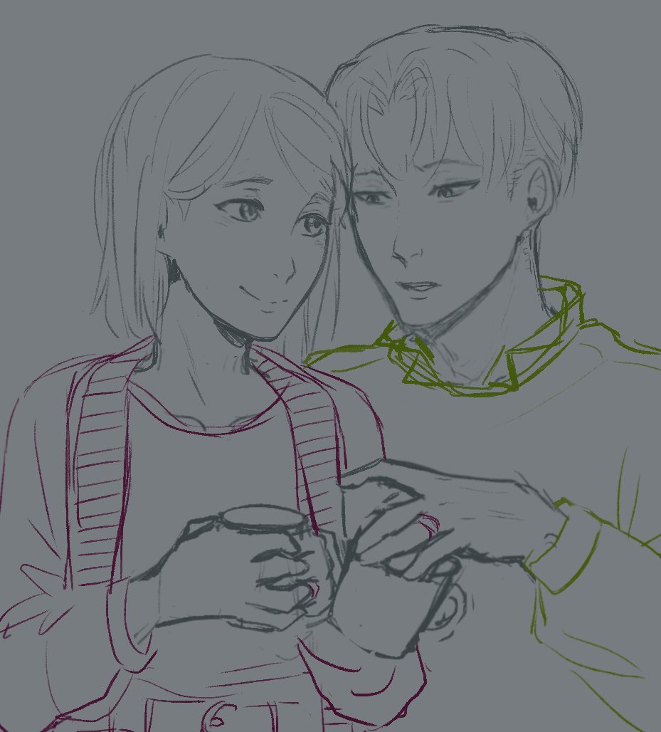 ashen_antlers's tweet photo. Sketch vs Colored version https://t.co/YR4L6BJ3FW