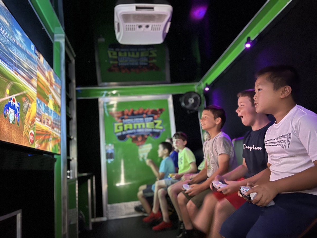 CBAWestChester's tweet photo. A little bit of everything at #summercampatcba #HouseOfGamez  Video Game Truck! Water Play! @SoccerShotsPA #prismaticmagic Lasermania Show! https://t.co/QSYCzjI9xk