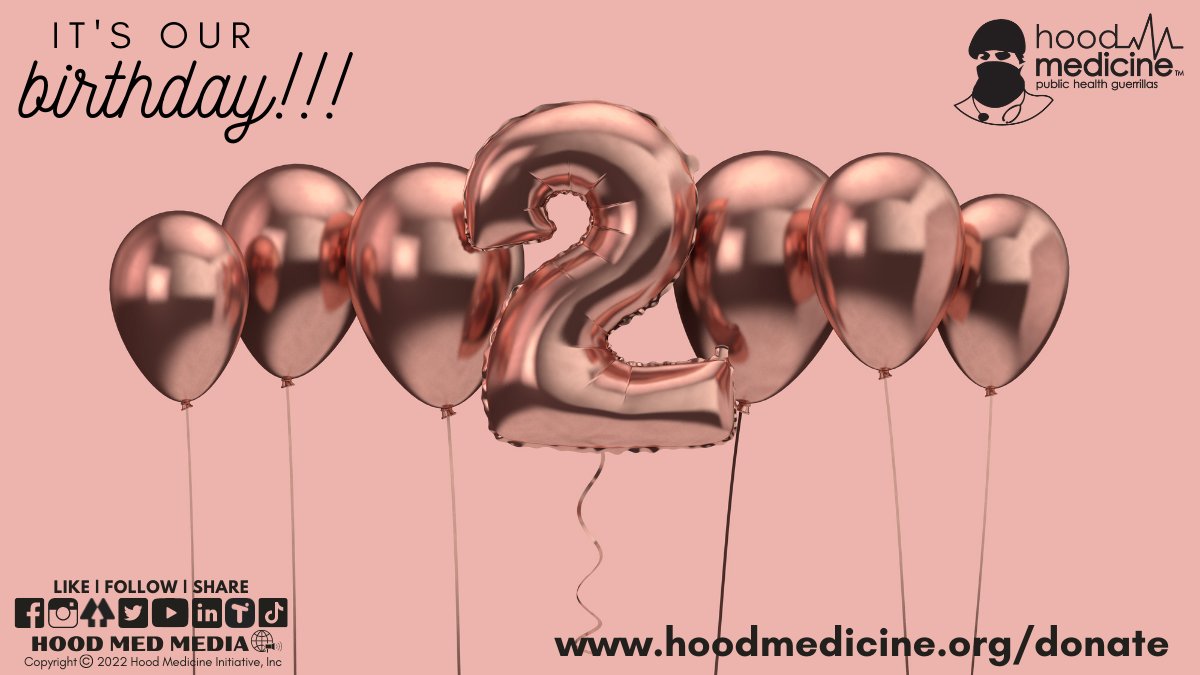 hood_medicine's tweet image. We're going to be celebrating all week!🎈🎈 Help us #SaveTheHood with a birthday donation at hoodmedicine.org/donate!

#UsingScienceForGood
#ScientistsHackersAssortedGeeks
#PublicHealthGuerrillas🦍