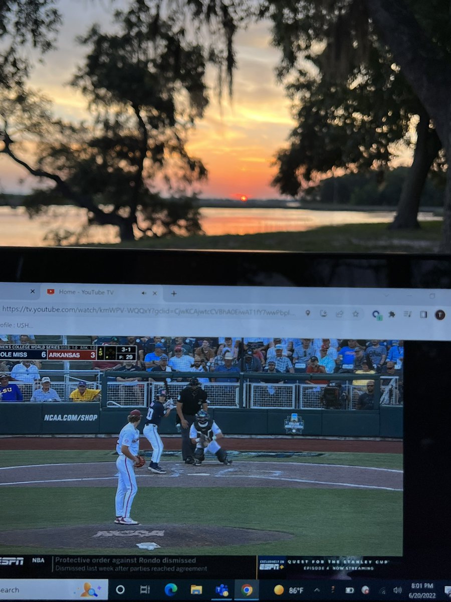 ToddAllenThomas's tweet photo. @Swayze_CrazyBSB watching the game and sunset on the back bay in Biloxi. Go REBS!!! https://t.co/KYjSlhxitH