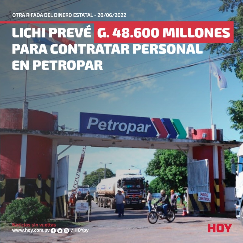 hoypy's tweet photo. Denis Lichi prevé G. 48.600 millones para contratar personal en Petropar
—
#NoticiasSinVueltas🇵🇾

Leé los detalles 👇