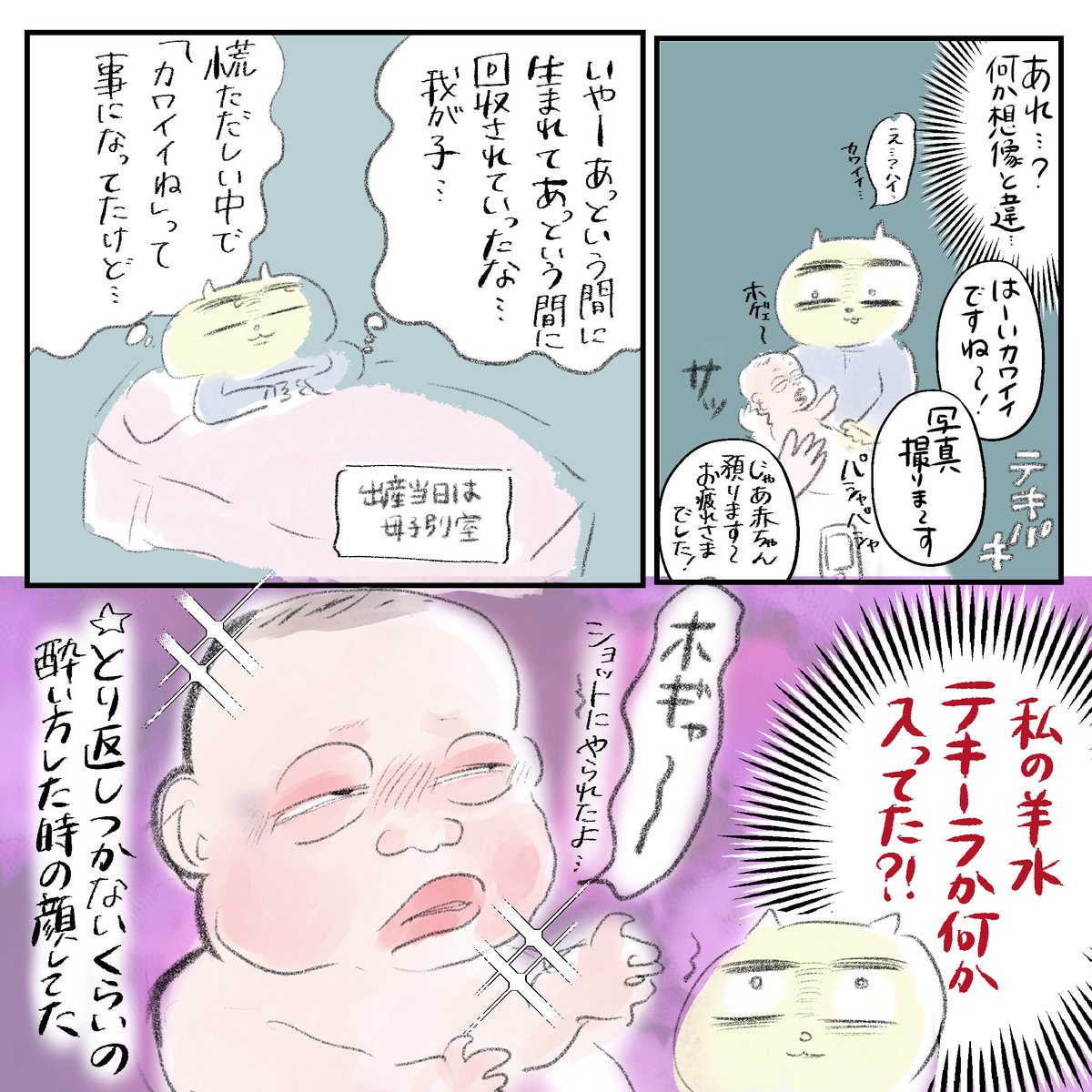 育児0ヶ月記録①
一瞬だけ現れた酔いどれ

ゆるく更新していきます。
よかったらフォローしてやってね。
#漫画が読めるハッシュタグ 