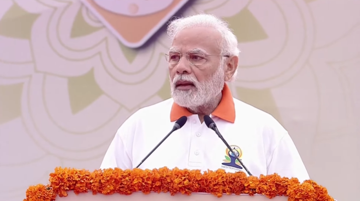 BJP4India's tweet photo. PM Shri @narendramodi's address on 8th International Day of Yoga in Mysuru, Karnataka. #YogaForHumanity

Watch at https://t.co/ROOwRd0pfa https://t.co/nAjcMCKoQP