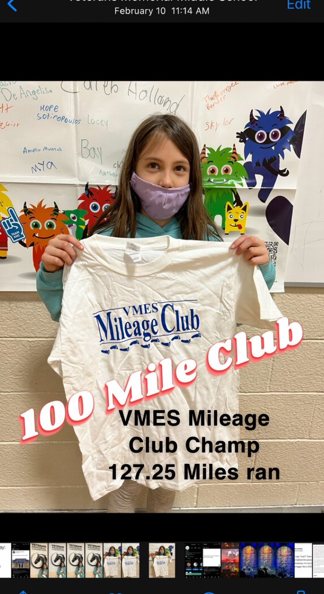 VMES Phys Ed (@vmesphysed) on Twitter photo Final sticks were collected today and we were lucky to have not 1 but 2..100 MILE runners this year in our recess Mileage Club. Our 4th/5th graders ran for a combined 2020.75 miles this school year. Congrats to our Mustangs! #runlikeamustang <a href="/VMESMustangs/">VMESMustangs</a> <a href="/PtaVmes/">VMES PTA</a> <a href="/BrickSupt/">Thomas G. Farrell, Ed.D., M.B.A.</a> Final sticks were collected today and we were lucky to have not 1 but 2..100 MILE runners this year in our recess Mileage Club. Our 4th/5th graders ran for a combined 2020.75 miles this school year. Congrats to our Mustangs! #runlikeamustang <a href="/VMESMustangs/">VMESMustangs</a> <a href="/PtaVmes/">VMES PTA</a> <a href="/BrickSupt/">Thomas G. Farrell, Ed.D., M.B.A.</a>