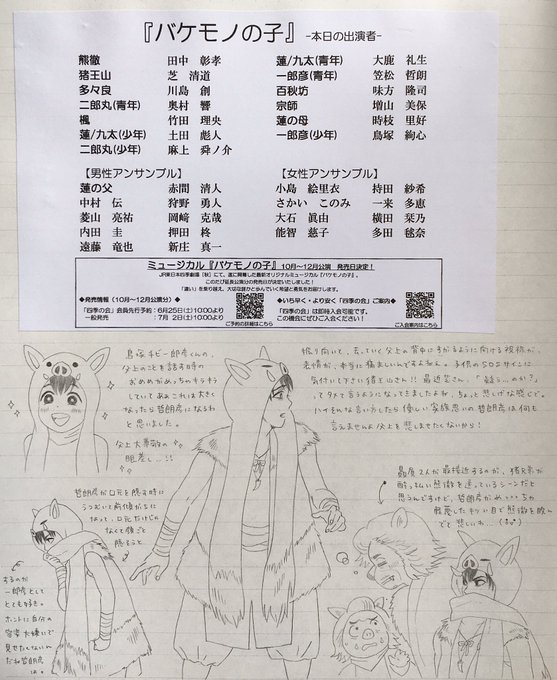 ここ2〜3日ちょっとずつ睡眠時間を削りながらちまちま頑張ってました。完全に趣味に走って一郎彦以外は絡みのあるキャラしか描いてないただのらくがきです。エコ贔屓が酷い。いつもだけど!😂
内容は無い。カテコの🐗一家が可愛すぎたことだけお伝えできればいいと思います 