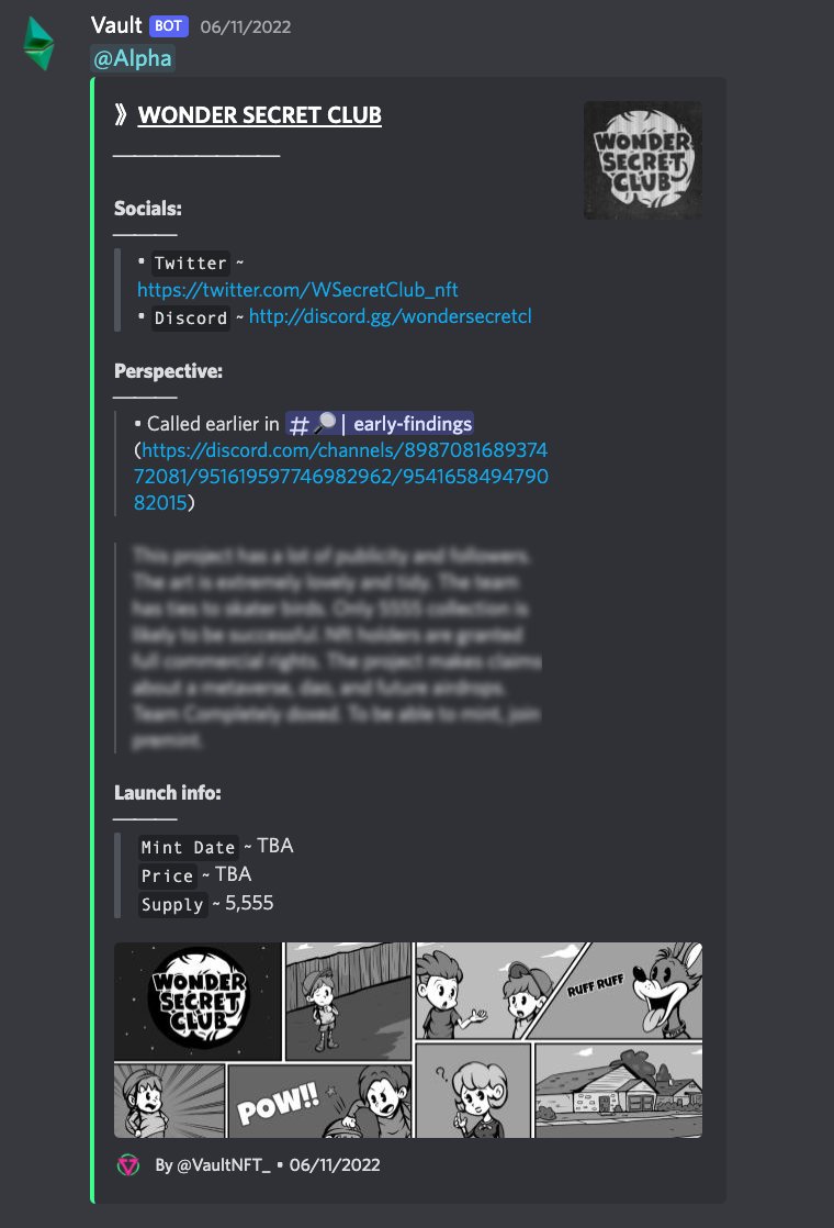 VaultNft_'s tweet photo. Searching for early projects is hassle free in Vault.

2 projects called month's prior to exploding, both sub ~ 5,000 followers found &amp; both now over 100,000 followers currently.

And thats just two 😳 https://t.co/eF9bugxZg6