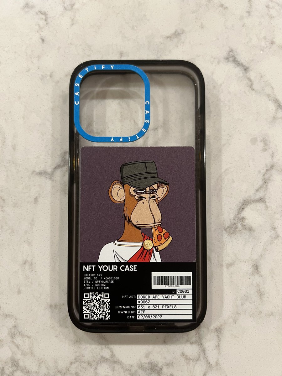 OpraJim's tweet photo. @carsonturner @boredApeYC 
@bobbyhundreds will be happy to see support on our new phone cases!! 
first one for free holders free! 
#ApeFollowape https://t.co/DhLsTR8geG