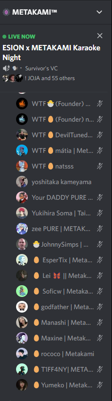 wethefriendly's tweet photo. Today's Morning WTF Raid representing @MetakamiNFT at @ESION_Club x @MetakamiNFT Karaoke night.๐ฅณ
"All in for the best", Let's Go!
Now live at @MetakamiNFT Discord Server. ๐ฅณ
#metakamiNFT #esionNFT #karaokenight #wtffam #morningsinging https://t.co/Fl9RnIyXp3