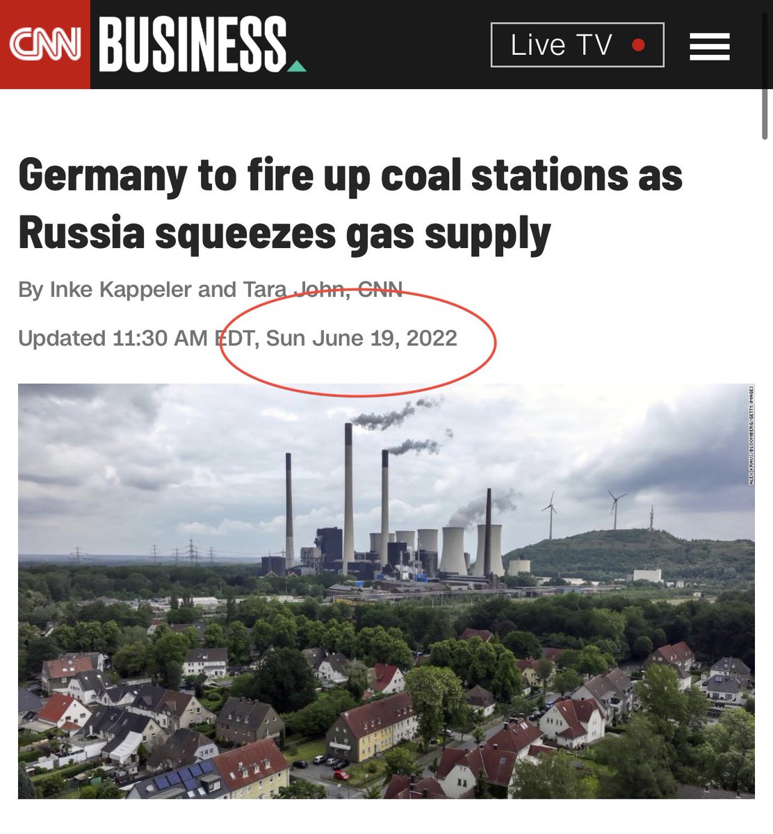 How Germany went “green” in 4 easy steps 

1. Shut down clean nuclear 
2. Move to unreliable wind/solar 
2. Become reliant on Russian natural gas 
3. Fire up dirty coal again