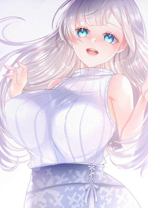 ボテ腹ノースリーブニットのお姉さんです 