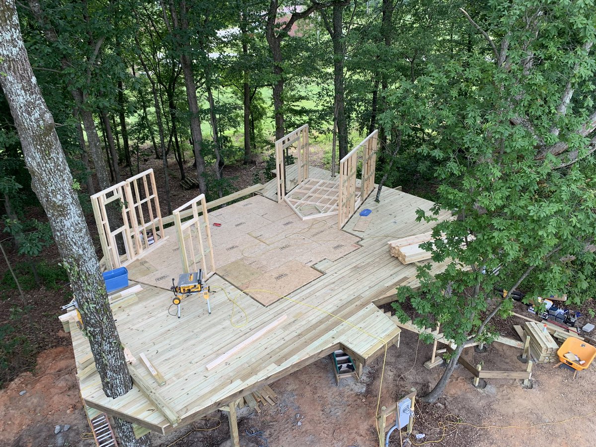 CherryTreesort's tweet photo. Day 4-5 deck and sub floor done. Now the magic happens! #cherrytreesort https://t.co/1JOSJYhbSW