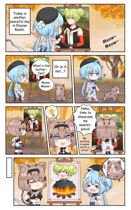 Today is another peaceful day in Elysian Realm. Or it is not...?

Kudos to Captain @zzxxlv for the amazing fanwork!

#HonkaiImpact3rd 