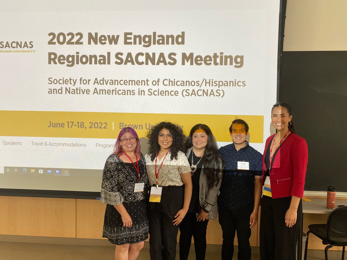 The future of cancer research is diverse! 🧫🥼🔬🙌 So grateful to have shared my work along with presenters Prof. Tere Padilla-Benavides <a href="/wesleyan_u/">Wesleyan University</a>, <a href="/jmdelgado_/">José Delgado, Ph.D.</a>  <a href="/DartmouthCancer/">Dartmouth Cancer Center</a>, <a href="/phd_payton/">Payton De La Cruz</a> @Crystal_JV <a href="/BrownUCancer/">Legorreta Cancer Center at Brown University</a> at the #SACNASNER22 Cancer Biology Session!
