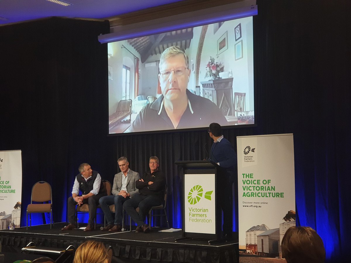 Victorian Farmers Federation (VFF) (@vicfarmers) on Twitter photo All eyes now turn to how we build our supply chain resilience.
Attendees hearing from Craig Cochrane (<a href="/GrainGrowersLtd/">GrainGrowers</a>), <a href="/johngbennett/">John Bennett</a> (Wimmera grain grower), Gary Biggs (<a href="/RitchieBros/">Ritchie Bros.</a>), <a href="/jbcsdotco/">John Blackburn</a> AO (Retired Air-Vice Marshall) and Brad Knight (<a href="/GeoCommodities/">GeoCommodities</a>) All eyes now turn to how we build our supply chain resilience.
Attendees hearing from Craig Cochrane (<a href="/GrainGrowersLtd/">GrainGrowers</a>), <a href="/johngbennett/">John Bennett</a> (Wimmera grain grower), Gary Biggs (<a href="/RitchieBros/">Ritchie Bros.</a>), <a href="/jbcsdotco/">John Blackburn</a> AO (Retired Air-Vice Marshall) and Brad Knight (<a href="/GeoCommodities/">GeoCommodities</a>)