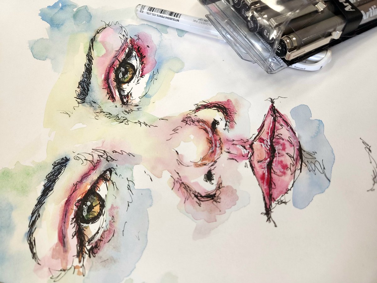 JintyandRayne's tweet photo. More contemporary art playing with ACH Group this is my quick 20 min play.
#art #adelaide #southaustralia #doodle #watercolours #pen #artislife #hallettcovebeach #privateartlessons https://t.co/CU3k6TbCpc