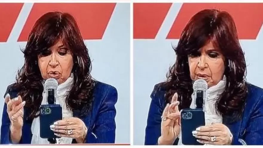 🇦🇷 | Cristina Kirchner criticó la 'fiesta de importaciones' con un iPhone 13 importado en mano.