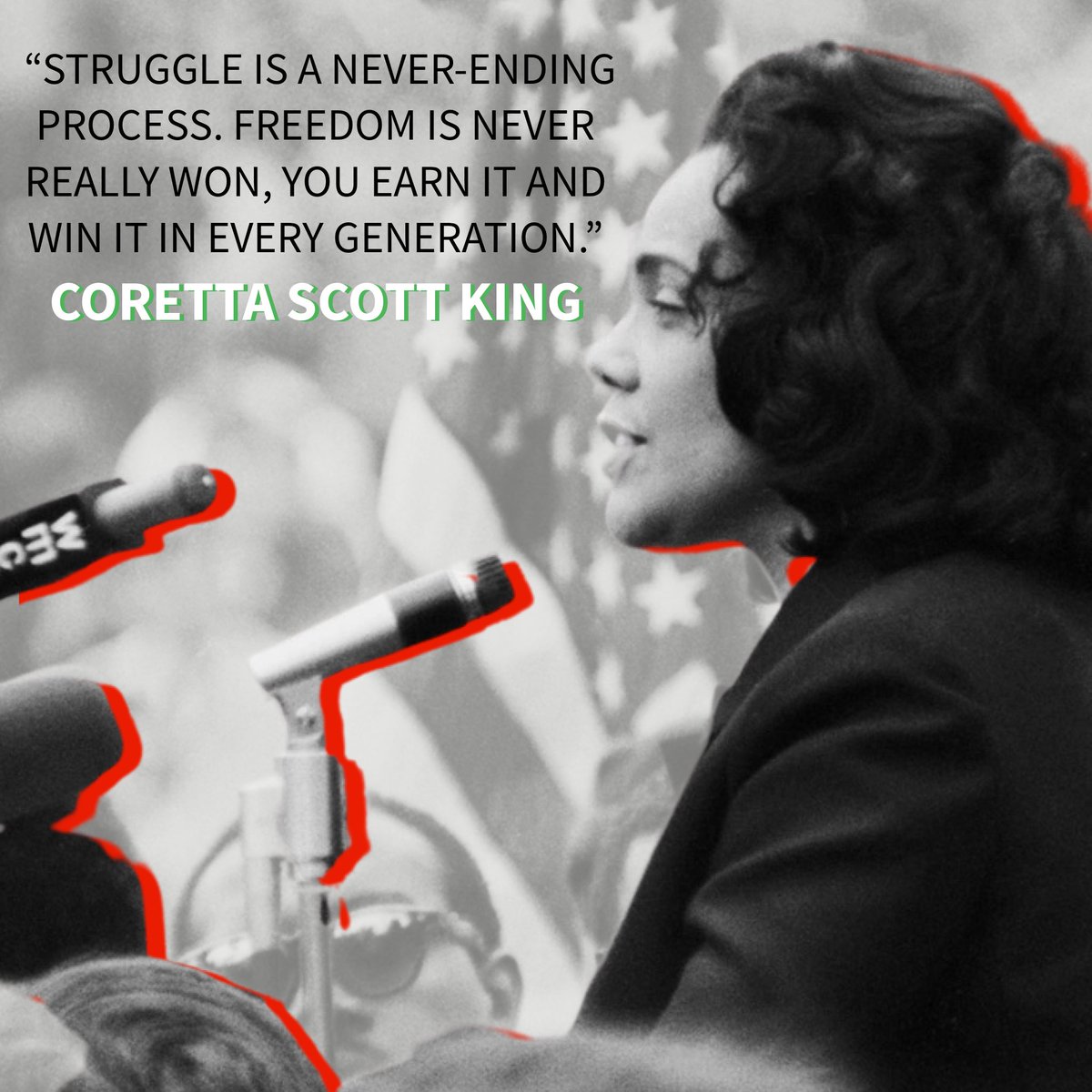 As we honor #Juneteenth, Freedom Day, we can all learn and be reminded of this takeaway about freedom from Coretta Scott King, not just today, but every day!