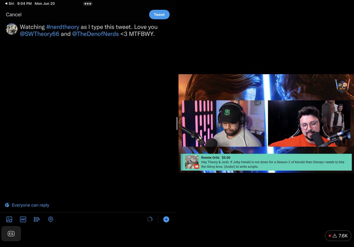 DarthFernando57's tweet image. Watching #nerdtheory as I type this tweet. Love you @SWTheory66 and @TheDenofNerds &amp;lt;3 MTFBWY.