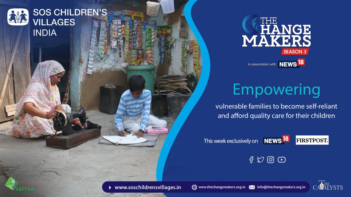 Established in 1964 <a href="/SOSvillageINDIA/">SOS India</a> provides children without parental care or at the risk of losing it inside 32 centres across 22 States/UTs impacting 30,000 children every year. Their inspiring story on 23rd June, '22 on <a href="/ChangemakersCsr/">The Changemakers</a> on <a href="/cnnnews18/">News18</a> &amp; <a href="/firstpost/">Firstpost</a> 
#soscvind