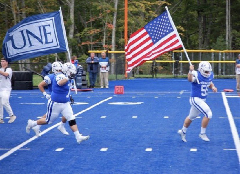 After a conversation with @CoachLichten and @CoachJohnsonOL I’m blessed to receive an offer to continue to play the sport I Love and to further my education at The University of New England. @TimViall @CoachTreschitta @TimHarmonUNE @CoachDise @CoachRuest @ttherrien75